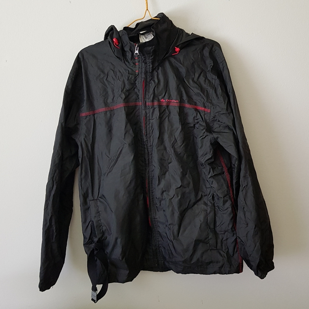 Balck and pink raincoat rainjacket